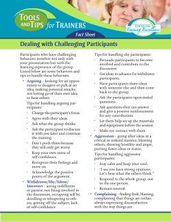 Dealing with Challenging Participants