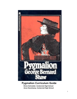 Pygmalion Curriculum Guide