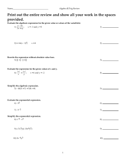 Print out the entire review and show all your work in the spaces