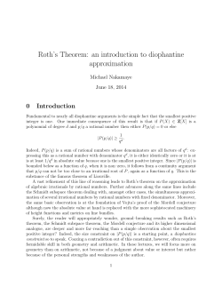 Roth`s Theorem: an introduction to diophantine approximation