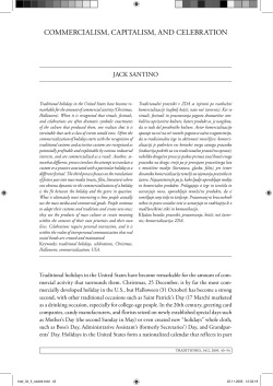 COMMERCIALISM, CAPITALISM, AND CELEBRATION
