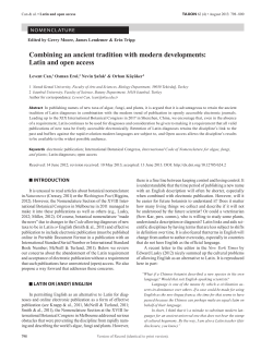 Latin and open access - International Association for Plant Taxonomy