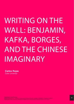 writing on the wall: benjamin, kafka, borges, and the