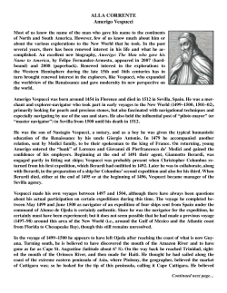 ALLA CORRENTE Amerigo Vespucci