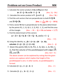 Problem set on Cross Product MM