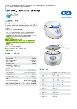 LMC-3000, Laboratory Centrifuge