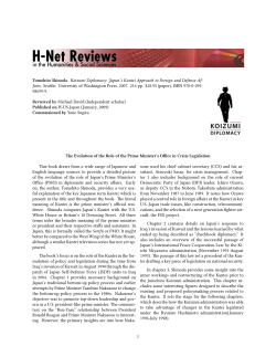 The Evolution of the Role of the Prime Minister`s Office in - H-Net