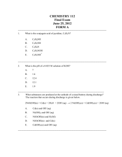 Final Exam - Chemistry Courses