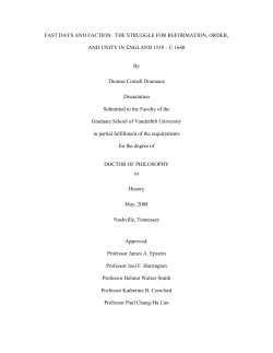 Fast Days and Faction: The Struggle for