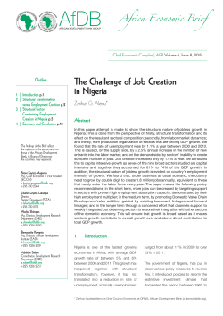 The Challenge of Job Creation in Nigeria