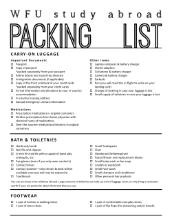 Study Abroad Packing Guide