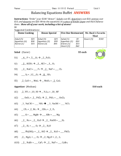 Balancing Buffet Answers Fall `12