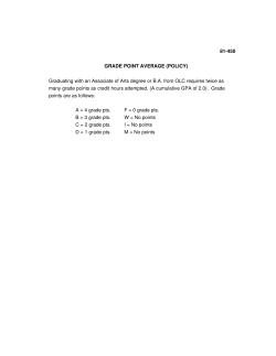 81450 GRADE POINT AVERAGE (POLICY) Graduating with an