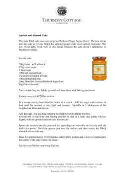 Apricot and Almond Cake This jam filled cake uses our gorgeous