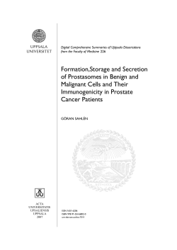 Formation,Storage and Secretion of Prostasomes in Benign and