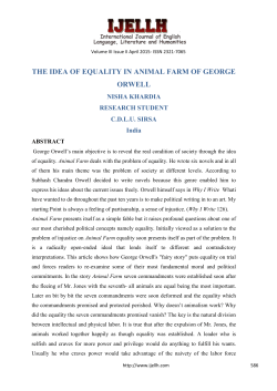 the idea of equality in animal farm of george orwell