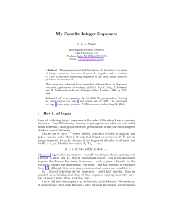 My Favorite Integer Sequences