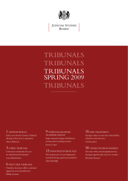 Tribunals Journal: Spring 2009 - Courts and Tribunals Judiciary