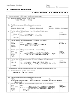 5 &middot; Chemical Reactions