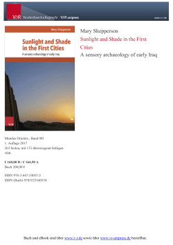 Sunlight and Shade in the First Cities
