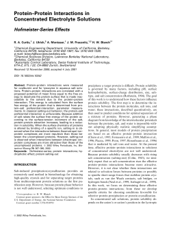 Protein&plusmn;Protein Interactions in Concentrated Electrolyte Solutions
