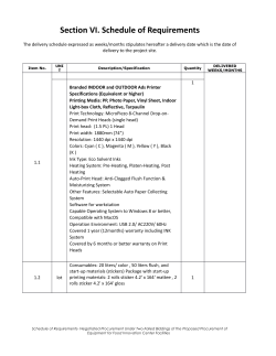 Section VI. Schedule of Requirements