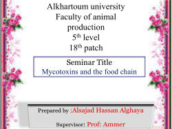 Mycotoxins and the food chain - University of Khartoum Dspace