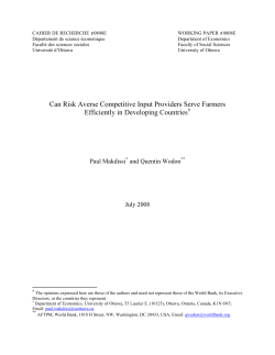 Can Risk Averse Competitive Input Providers Serve Farmers
