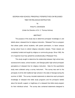 GEORGIA HIGH SCHOOL PRINCIPALS` PERSPECTIVES ON