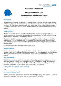 Endocrine Department LHRH Stimulation Test Information for