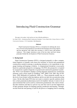 Introducing Fluid Construction Grammar
