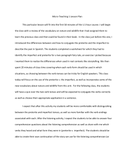 Micro-Teaching 1 Lesson Plan This particular lesson will fit into the