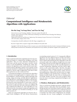 Editorial Computational Intelligence and Metaheuristic