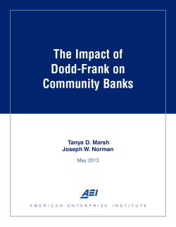 The Impact of Dodd-Frank on Community Banks