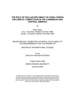 the role of dollar diplomacy in china-taiwan - SFU`s Summit