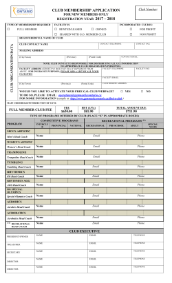 Application For NEW Club, 2016-2017