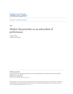 Market characteristics as an antecedent of performance