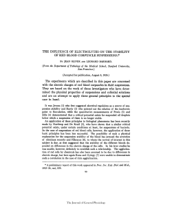 THE INFLUENCE OF ELECTROLYTES ON THE