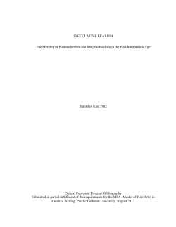 SPECULATIVE REALISM The Merging of