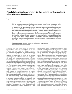 Candidate-based proteomics in the search for biomarkers of