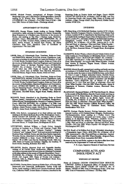 11916 THE LONDON GAZETTE, 13TH JULY 1990 COMPANIES
