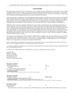 davenport - Genealogical Society of Bergen County