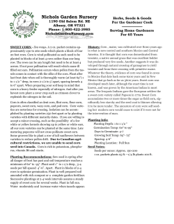 SWEET CORN - Nichols Garden Nursery