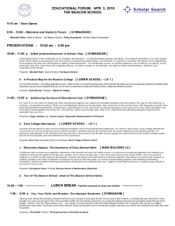 educational forum: apr. 3, 2016 the beacon school