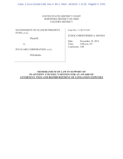 Memorandum of Law In Support of Motion for an Award of Attorneys