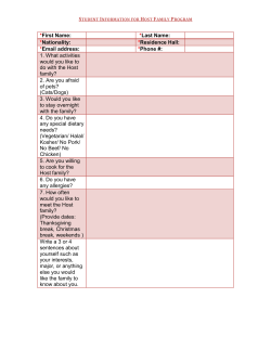 Host Family Student Application