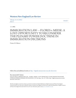 A LOST OPPORTUNITY TO RECONSIDER THE PLENARY POWER
