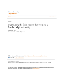 Maintaining the faith: Factors that promote a Muslim religious identity