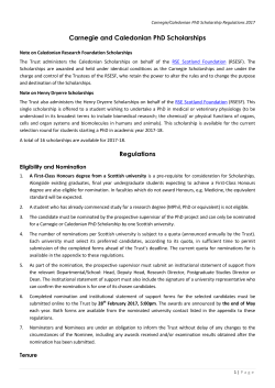 Carnegie and Caledonian PhD Scholarships Regulations