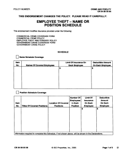 employee theft - name or position schedule